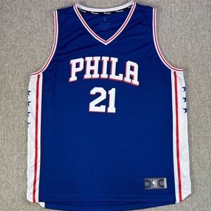 Fanatics Joel‎ Embiid 21 Philadelphia 76ers NBA Basketball Jersey Blue Mens XL